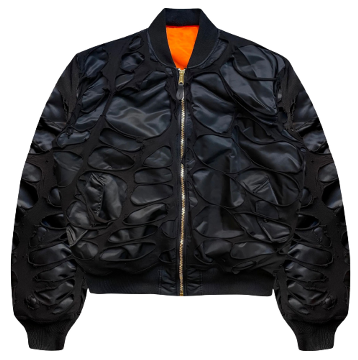 Alexander Digenova Double Layer Re-Work Black Bomber Jacket