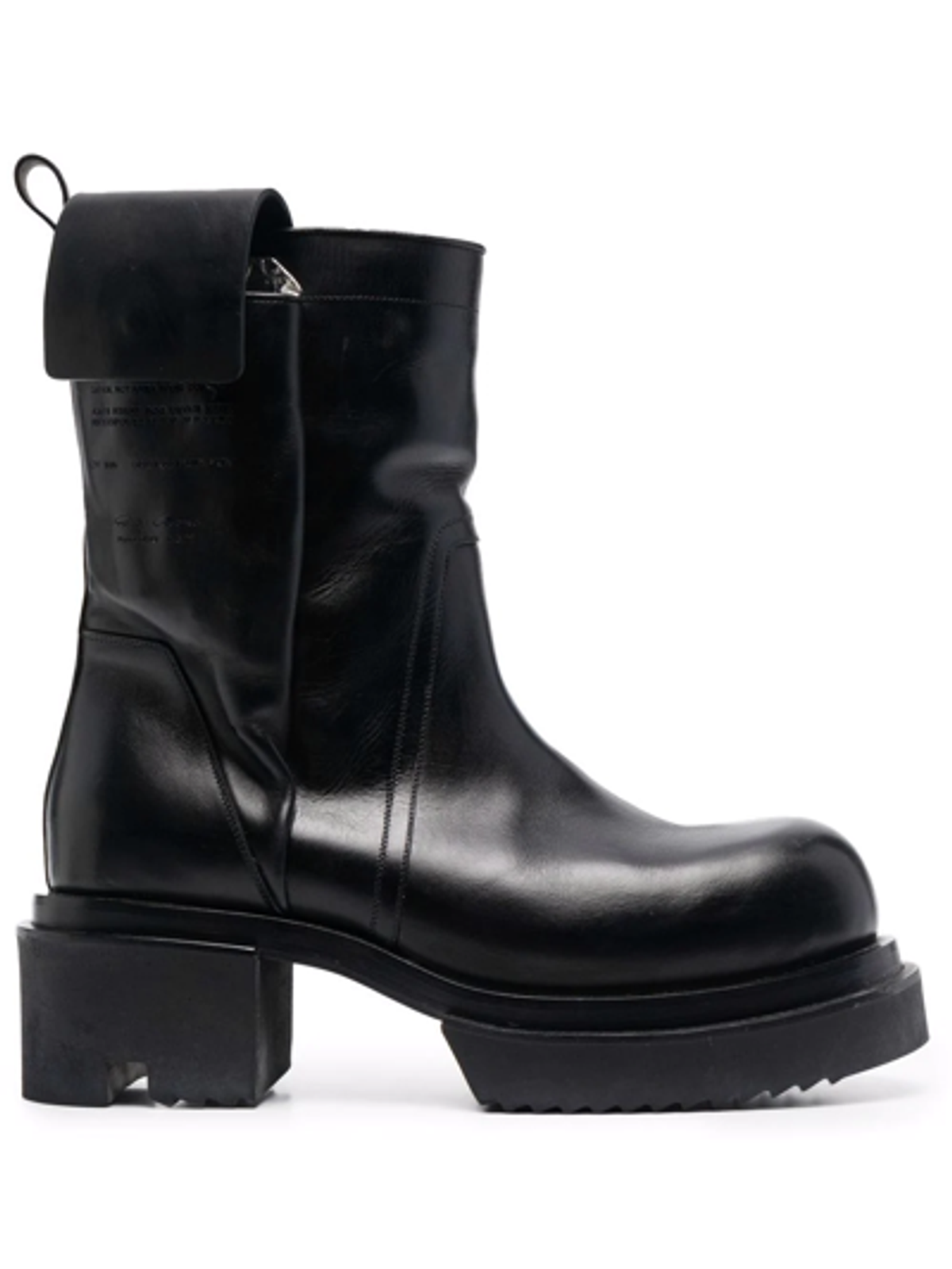 Rick Owens Fogpocket Bogun Black Leather Boots