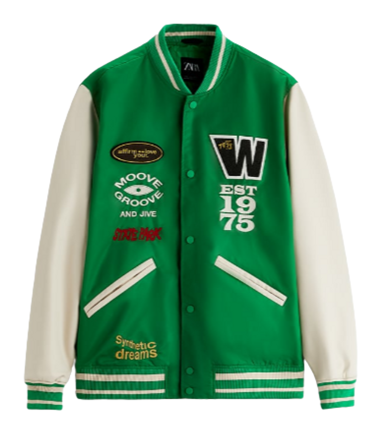 Zara Combination Bomber Green Jacket WHAT’S ON THE STAR?