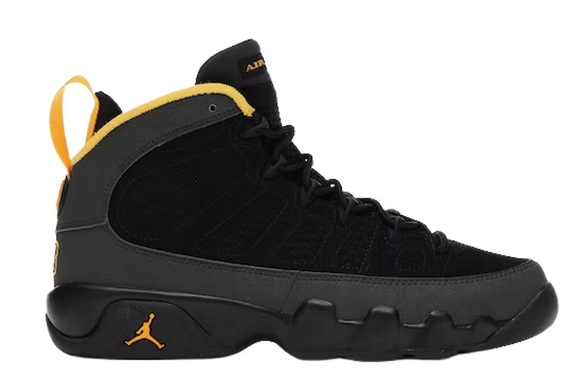 Jordan Air Jordan 9 Retro Dark Charcoal University Gold Sneakers
