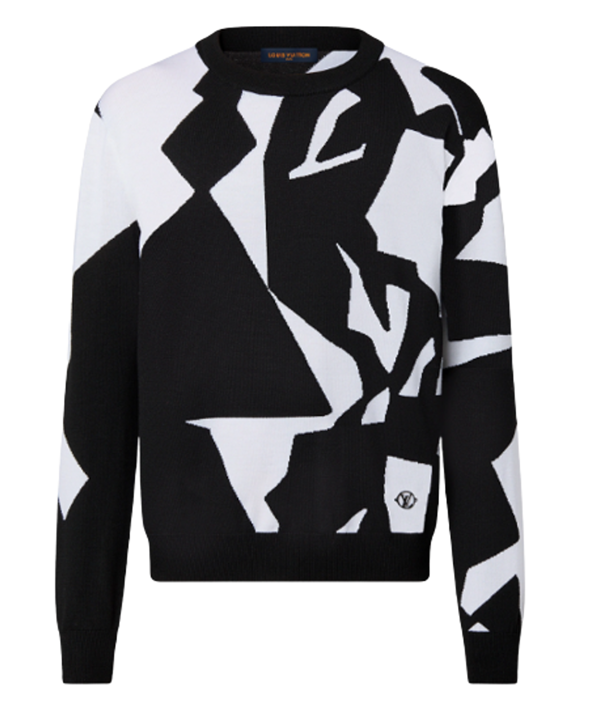 Louis Vuitton Abstract Houndstooth Crewneck Black White Sweatshirt