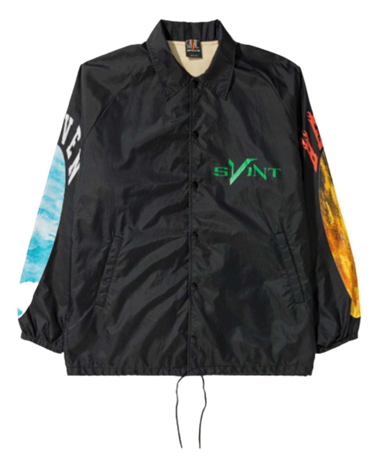 Vlone × Saint Michael Skull Coach Black Jacket