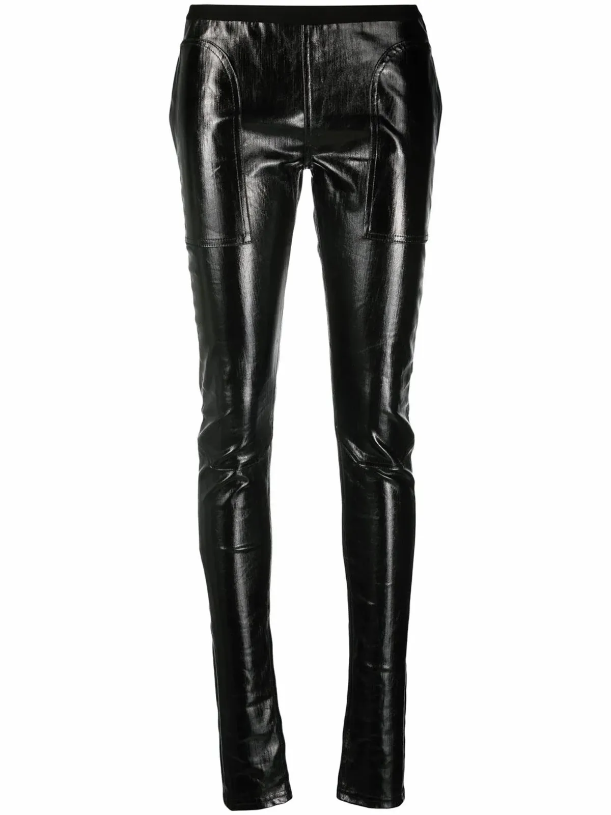 Rick Owens Black Faux Leather Skinny Trousers