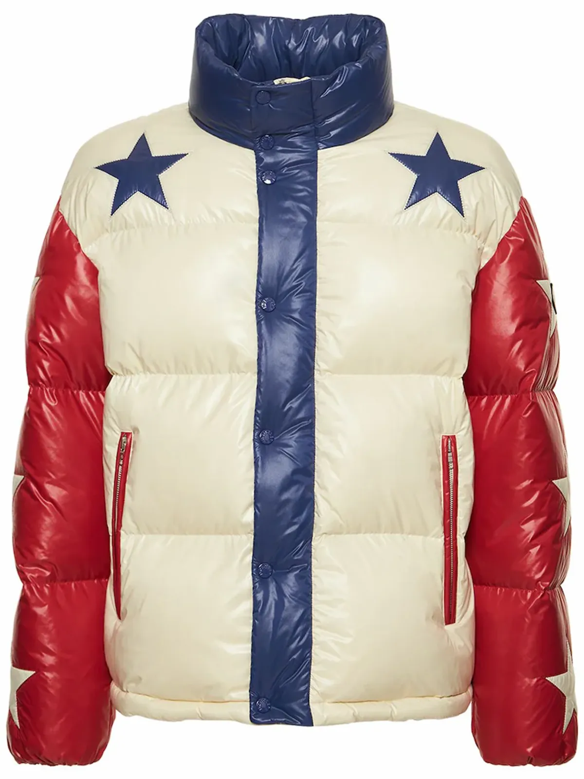 Moncler × Palm Angels Ullman White/Blue/Red Puffer Jacket