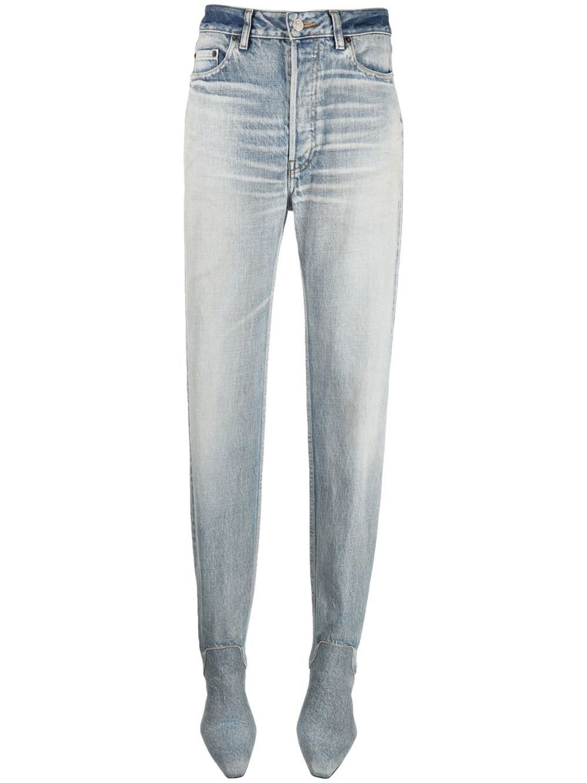 Balenciaga 110mm Pantashoe Blue Denim Boots