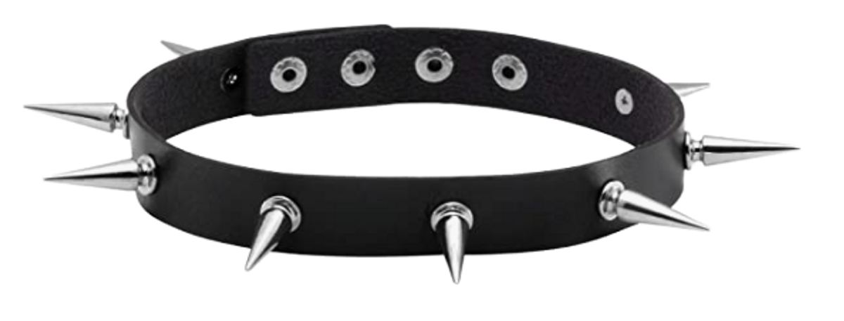 No Name Gothic Spike Studded Collar Necklace