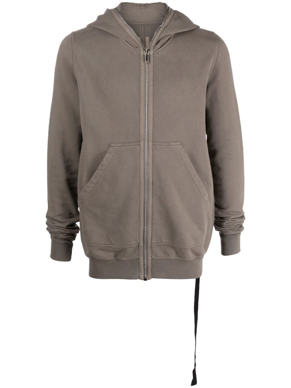 Rick Owens Cotton Zipped Brown Hoodie