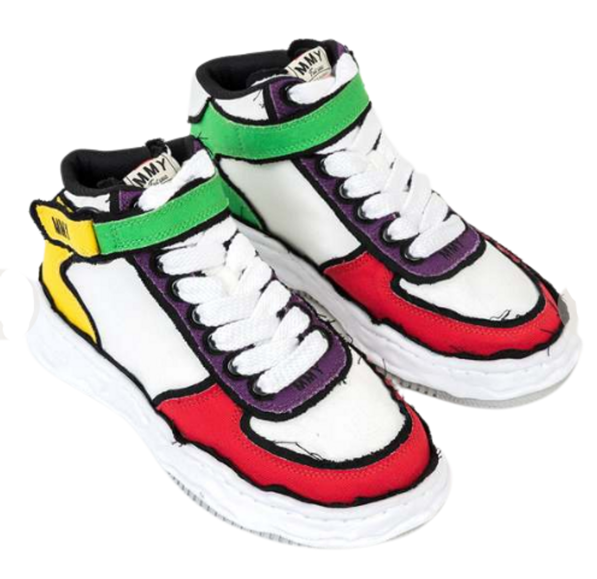 Maison Mihara Yasuhiro Sole Overhanging Canvas High Top Sneakers