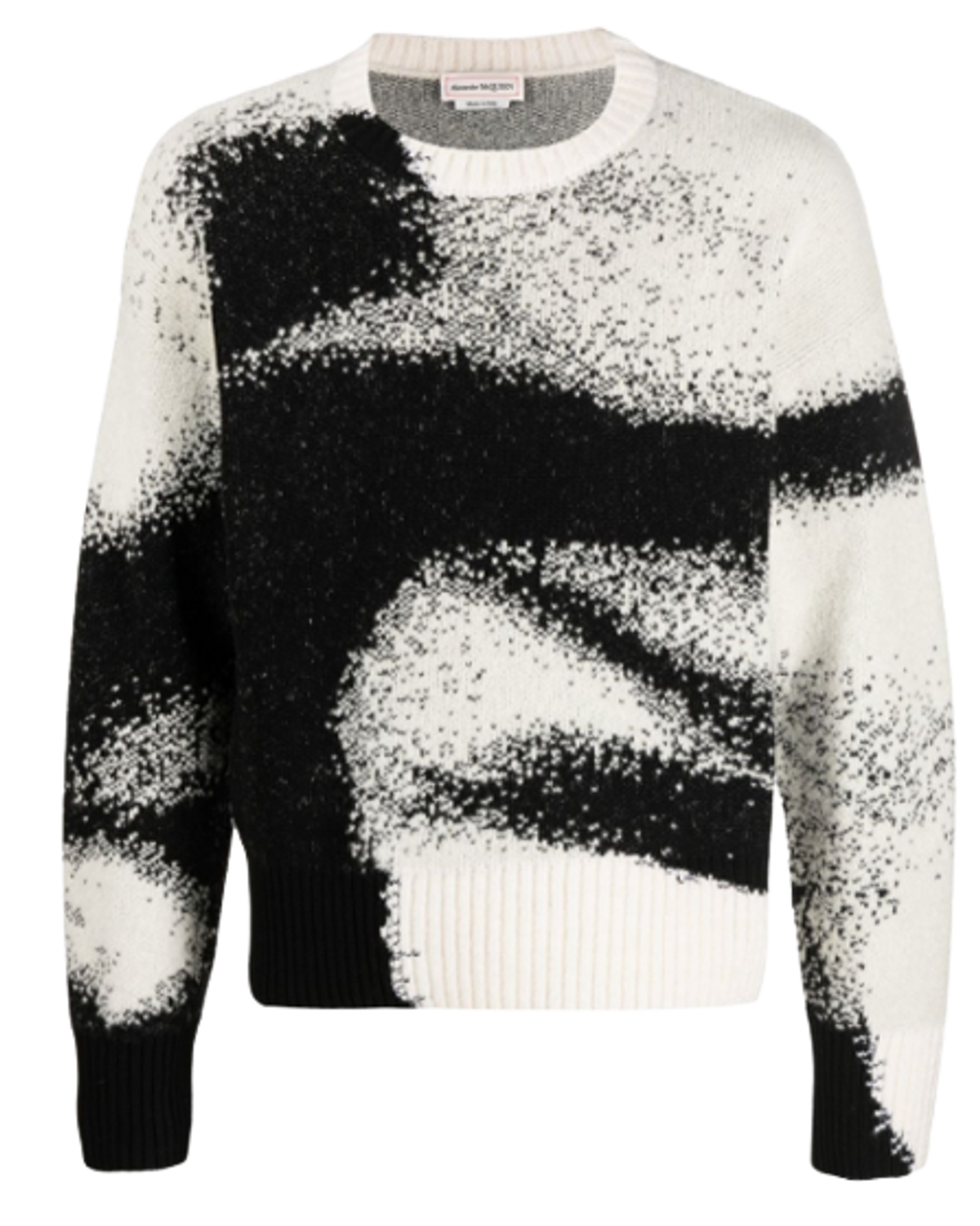 Alexander McQueen Black White Abstract Pattern Knitted Sweater