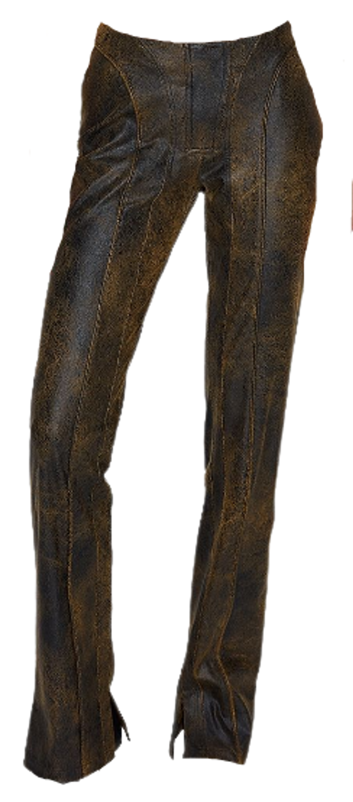 Misbhv Brown Flared Faux Leather Trousers