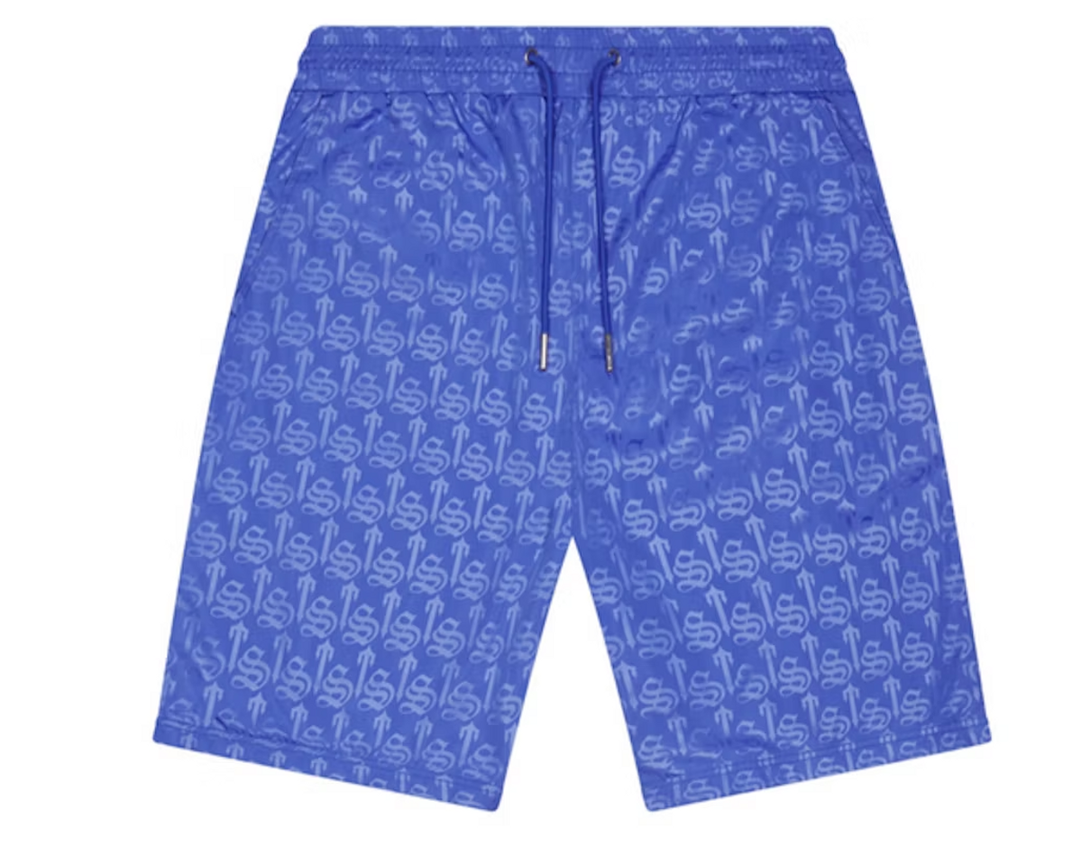 Trapstar Premium Irongate Monogram Shorts Blue