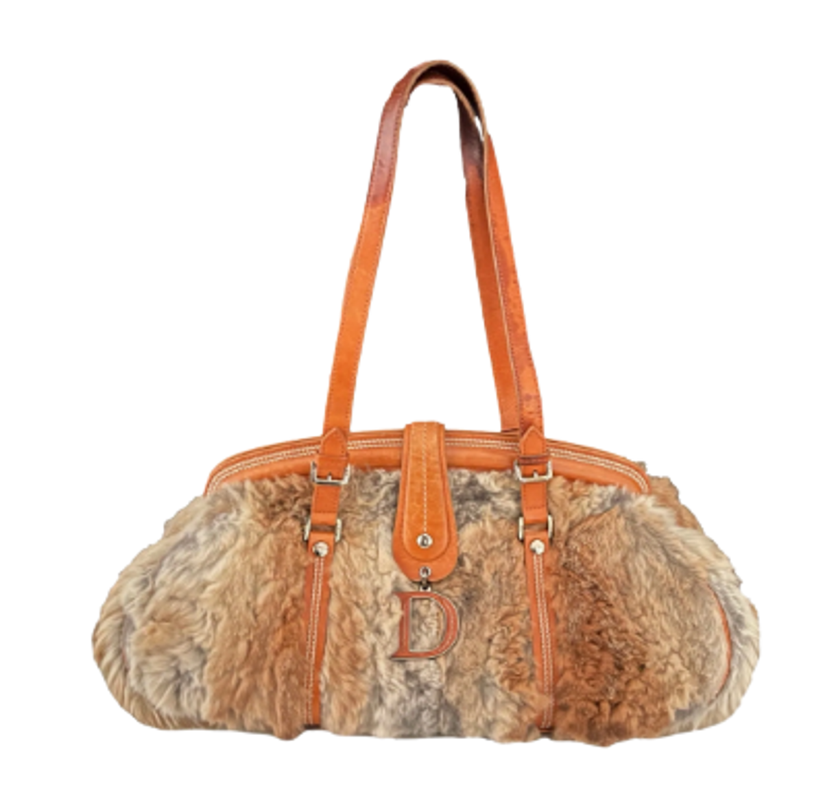 Dior Brown Fur Shoulder Bag