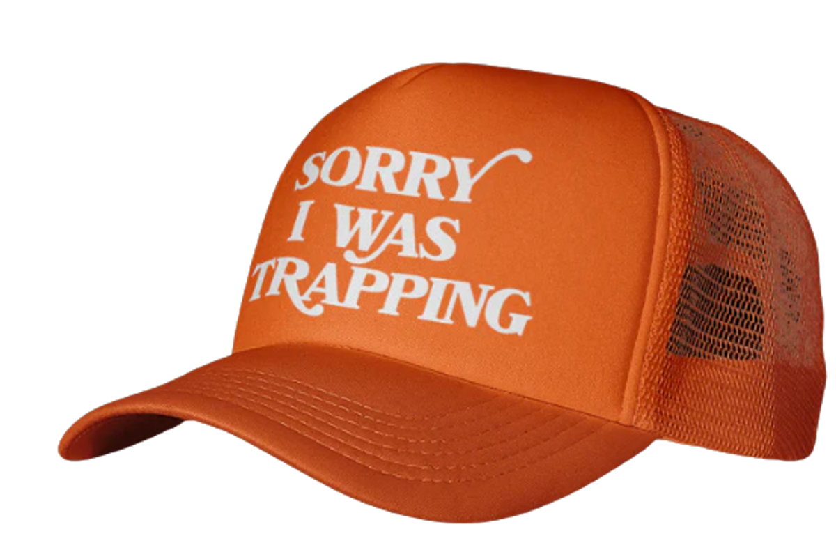 Sorry I Was Trapping Foam Orange Trucker Cap