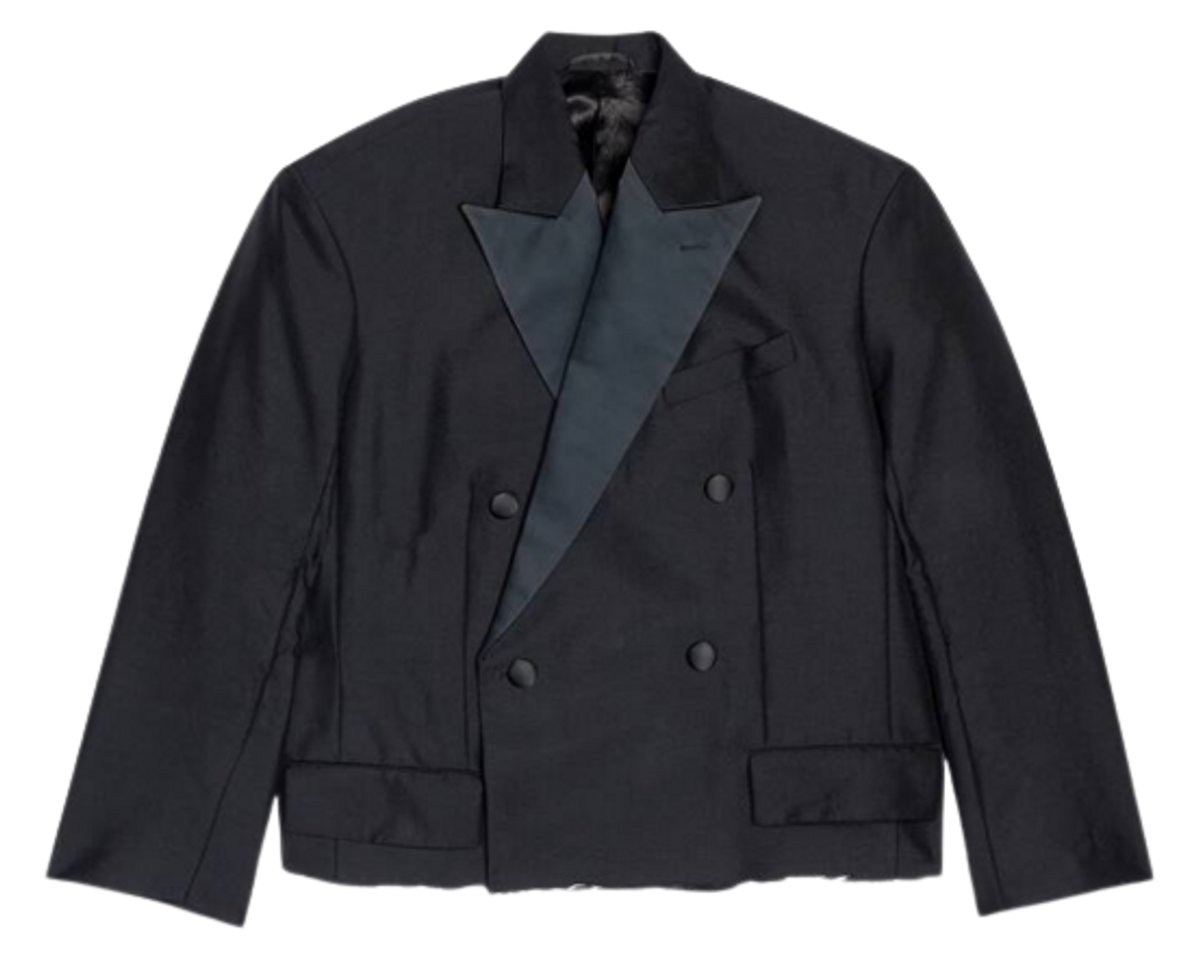 Balenciaga Cropped Tuxedo Black Blazer