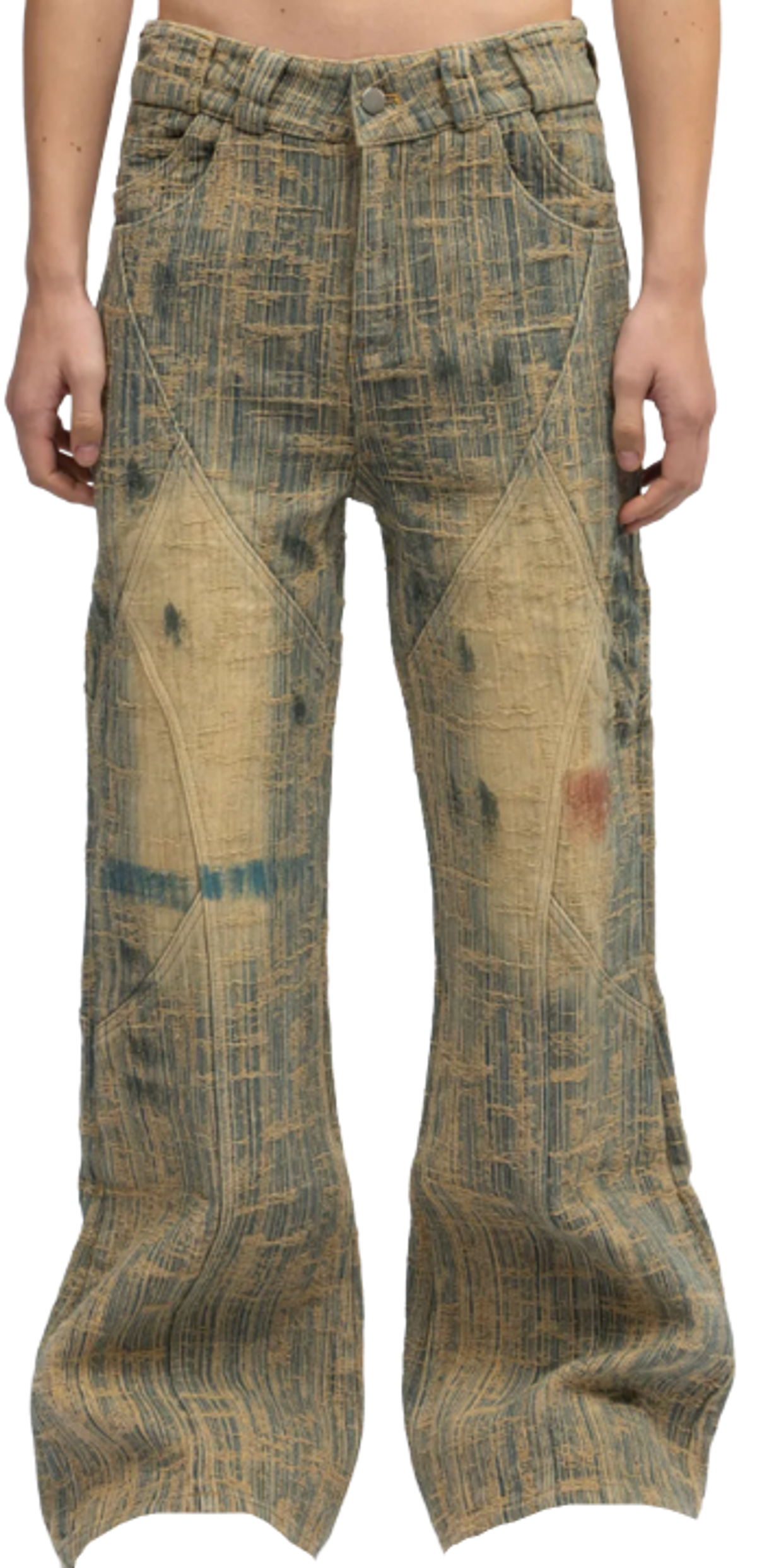 No Faith Studios Travis Double Layerd Used Denim Jeans