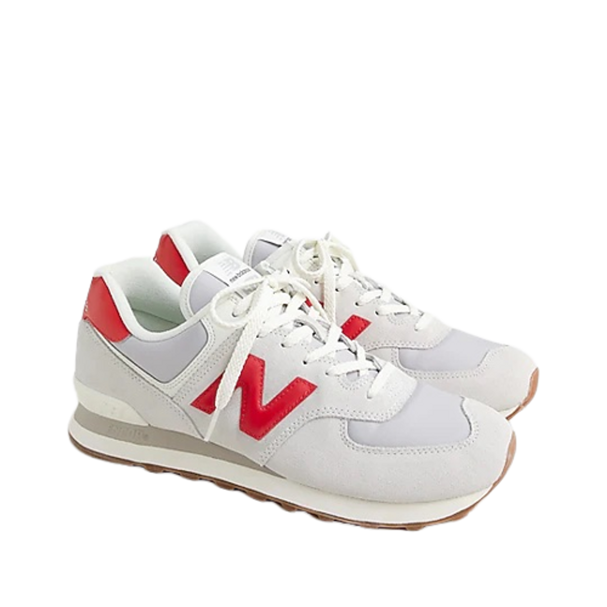 New Balance 574 White Red Sneakers