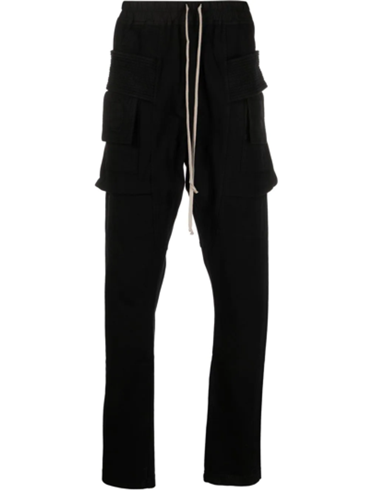 Rick Owens Creatch Organic Black Cotton Cargo Pants