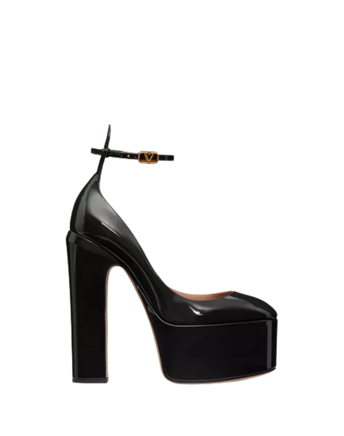 Valentino Garavani In Patent Leather Pump Tan-Go Platform