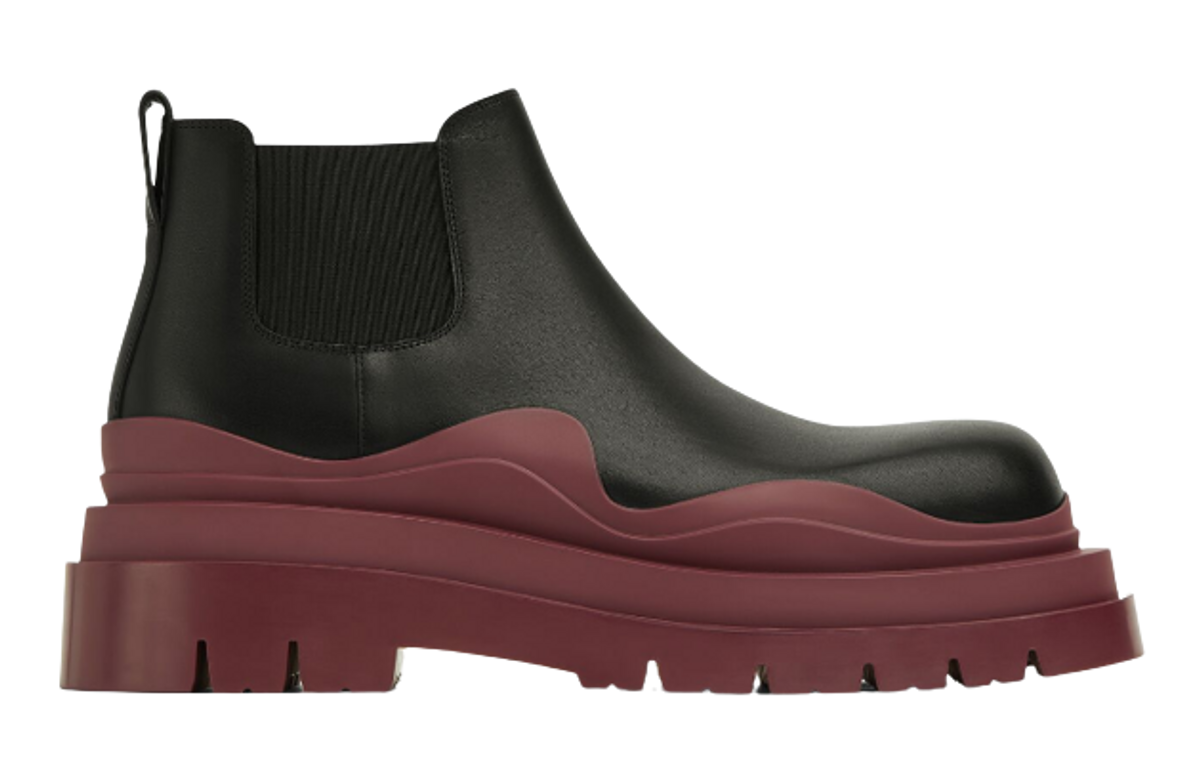 Bottega Veneta Chelsea Black Red Cherry Boots