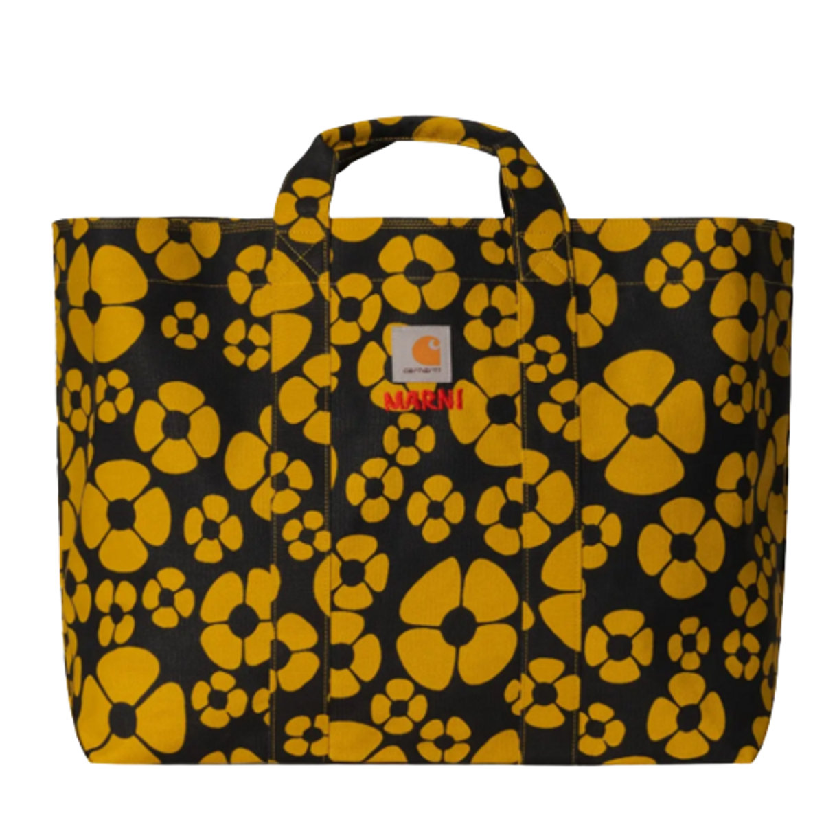 Carhartt × Marni Black Yellow Flower Print Bag