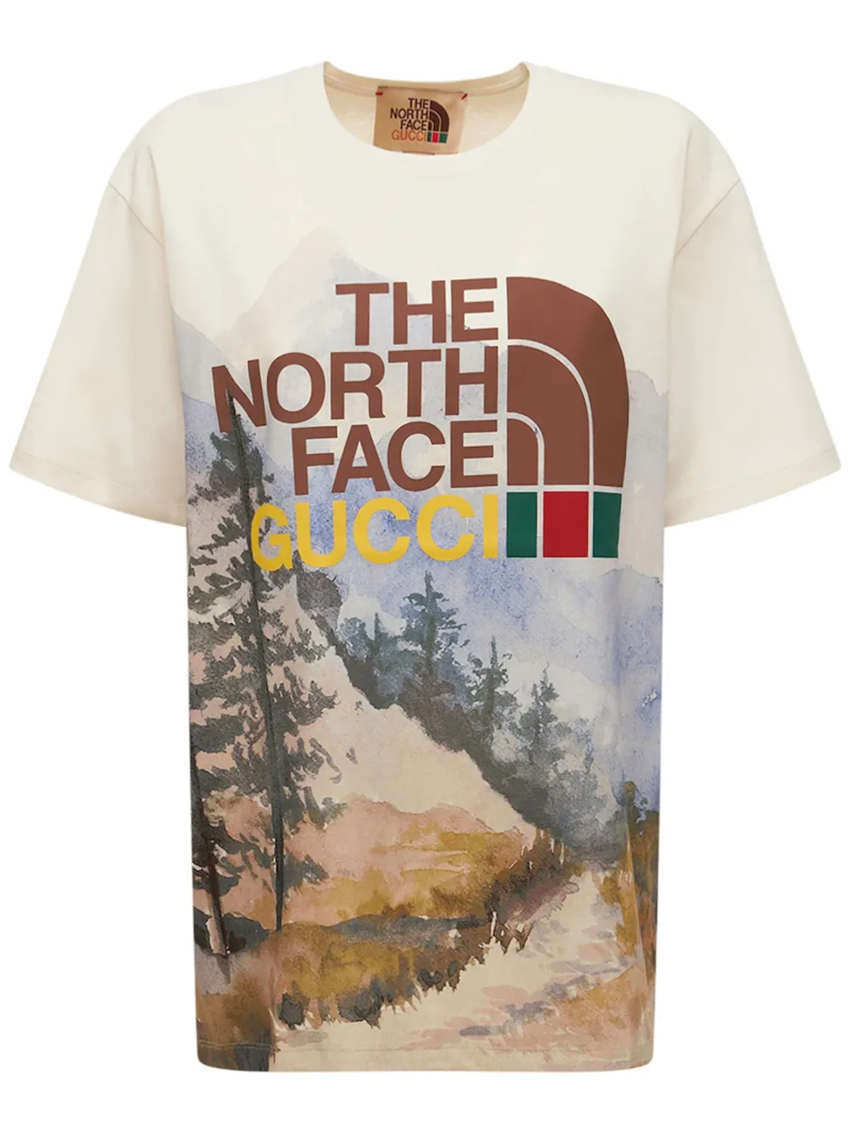 Gucci × The North Face Printed Cotton-Jersey White T-Shirt