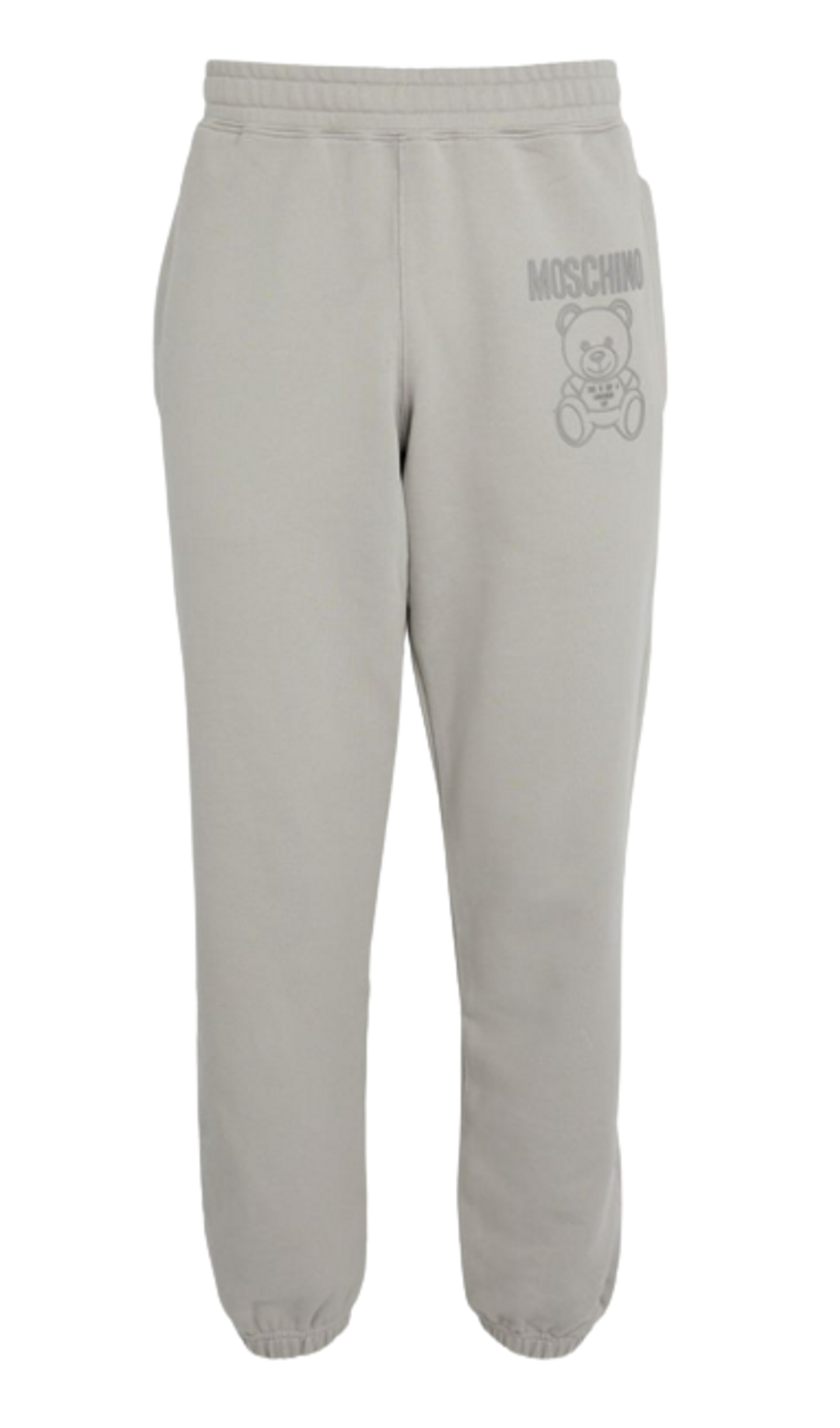 Moschino Cotton Logo Print Grey Tapered Sweatpants