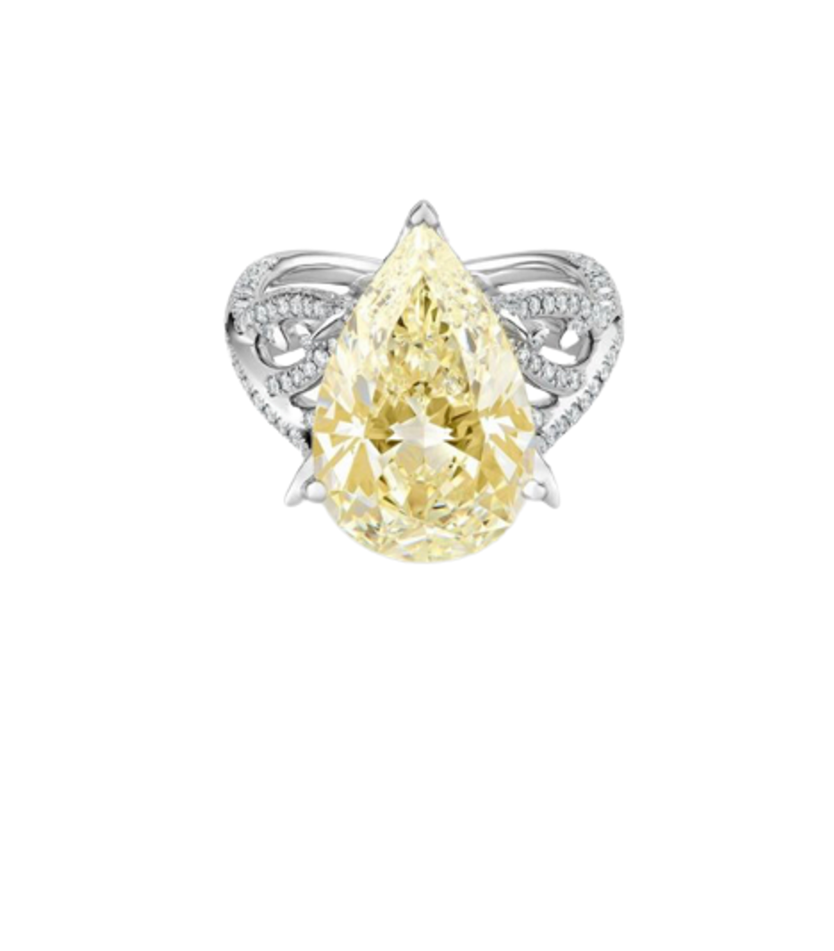 De Beers Volute Pear-Shaped Diamond Ring