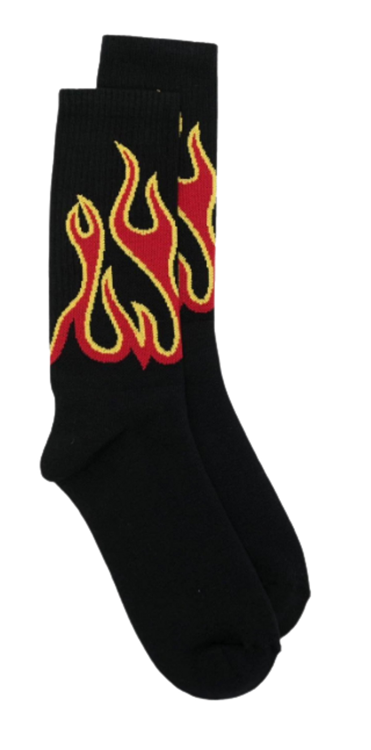 Palm Angels Intarsia Ribbed Black Cotton Blend Socks
