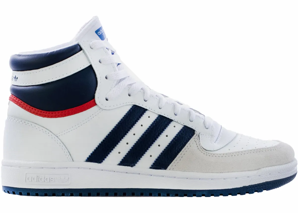 Adidas Top Ten Hi White Navy Red Sneakers