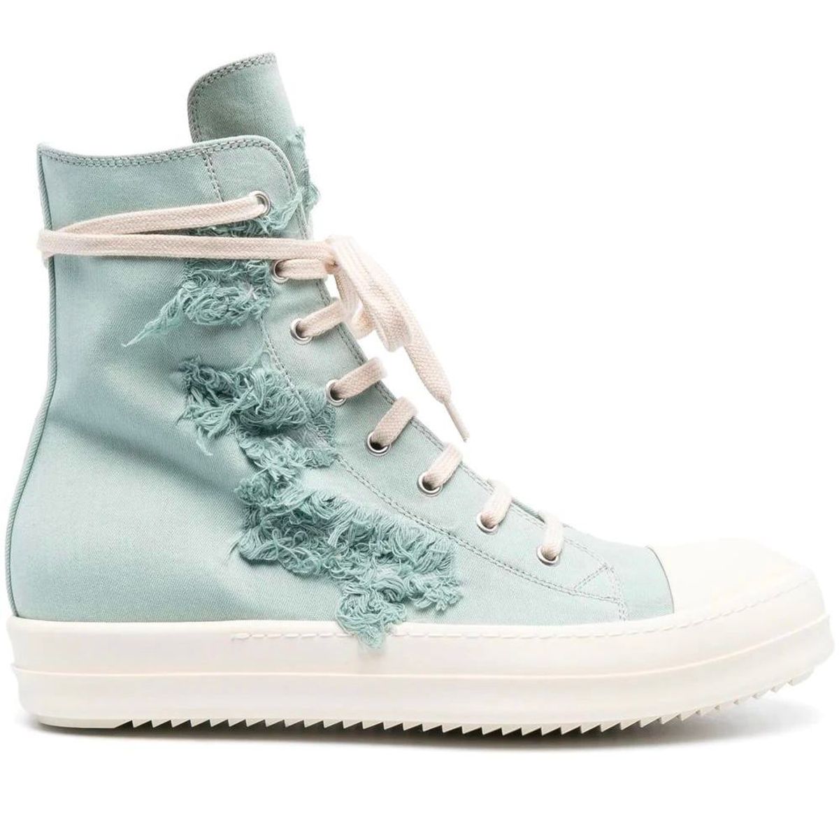 Rick Owens Broken High-Top Blue Sneakers