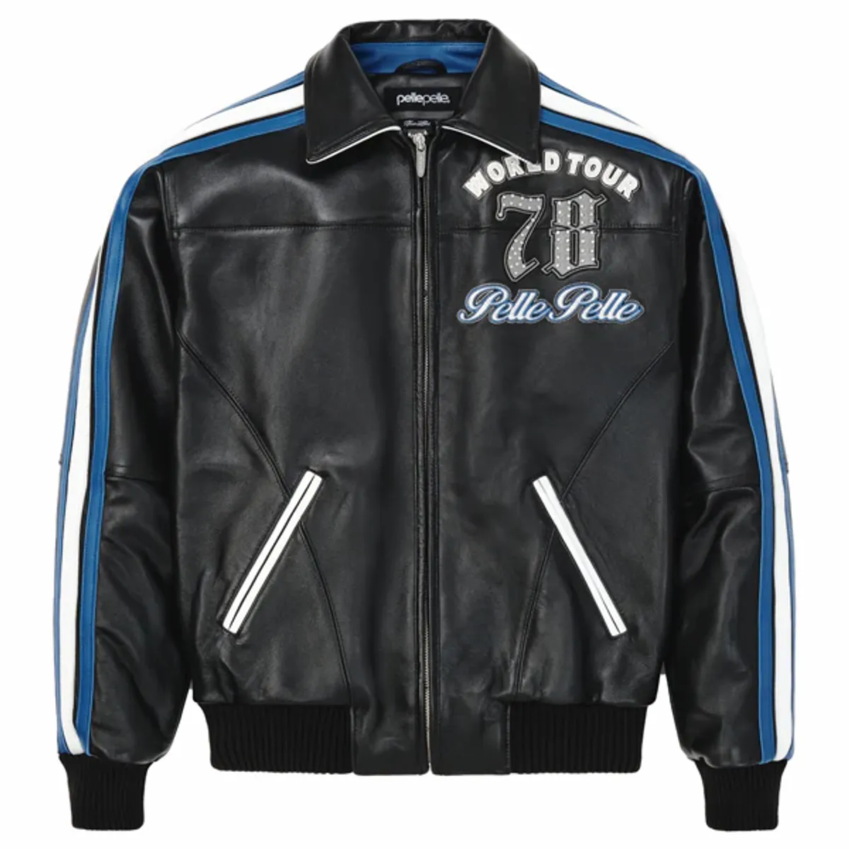 Pelle Pelle World Tour Plush Leather Black/Blue Jacket