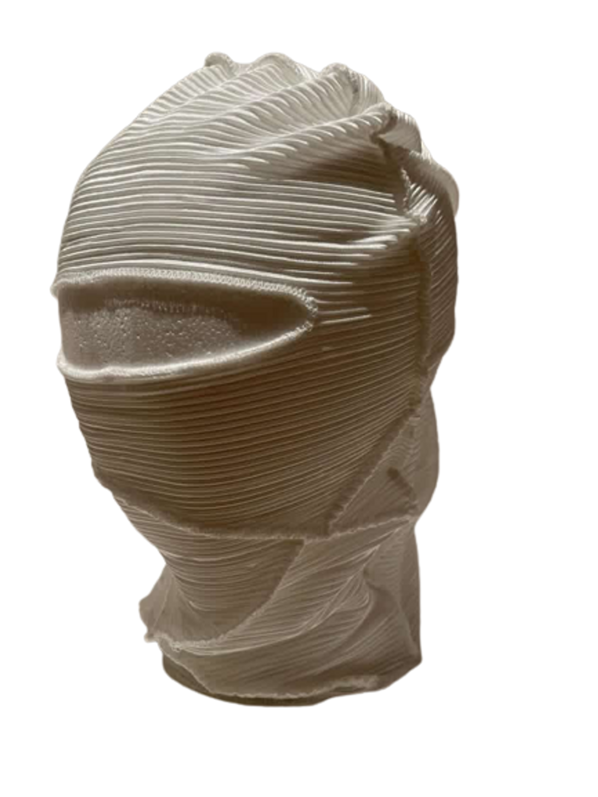 Brain Face White Wool Balaclava