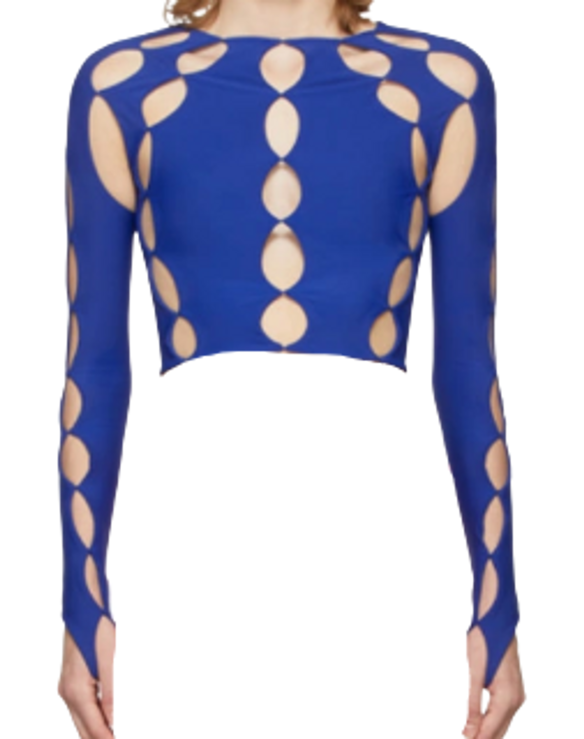Marshall Columbia Cut Out Long Sleeve Royal Blue T-Shirt