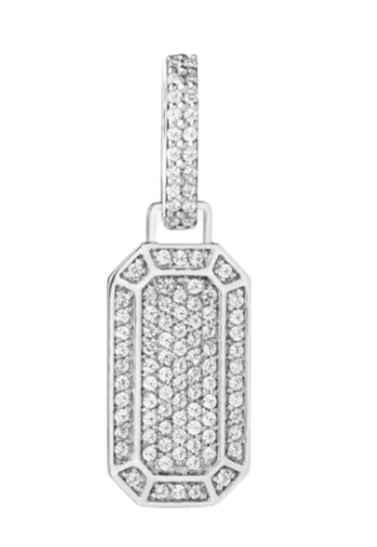 Eera Small Tokyo Diamond Pave White Gold Single Earring
