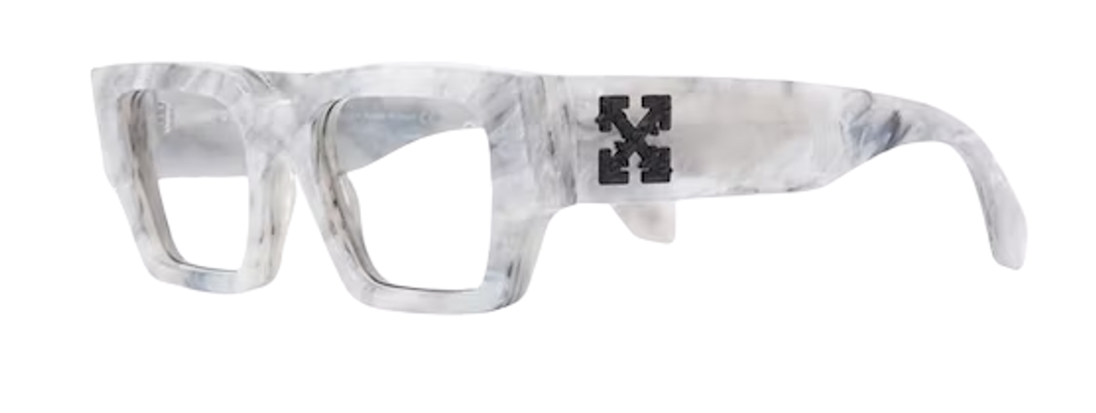 Off-White Mari Grey Marble Rectangular Frame Sunglasses