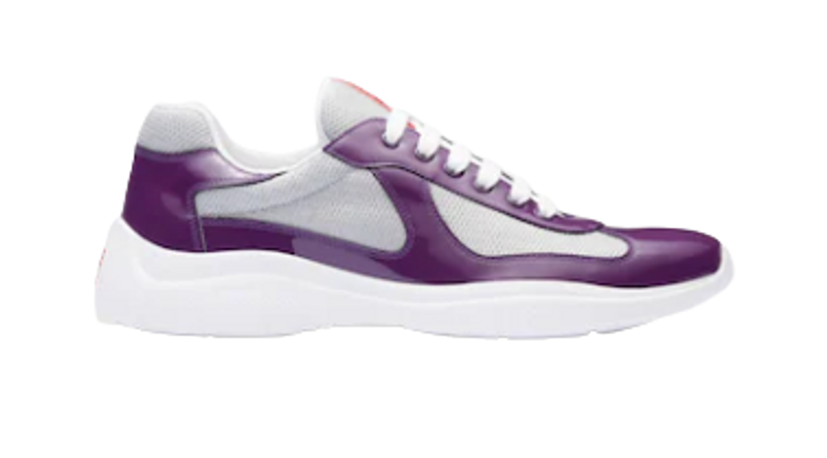 Prada Americas Cyclamen Silver Cup Sneakers