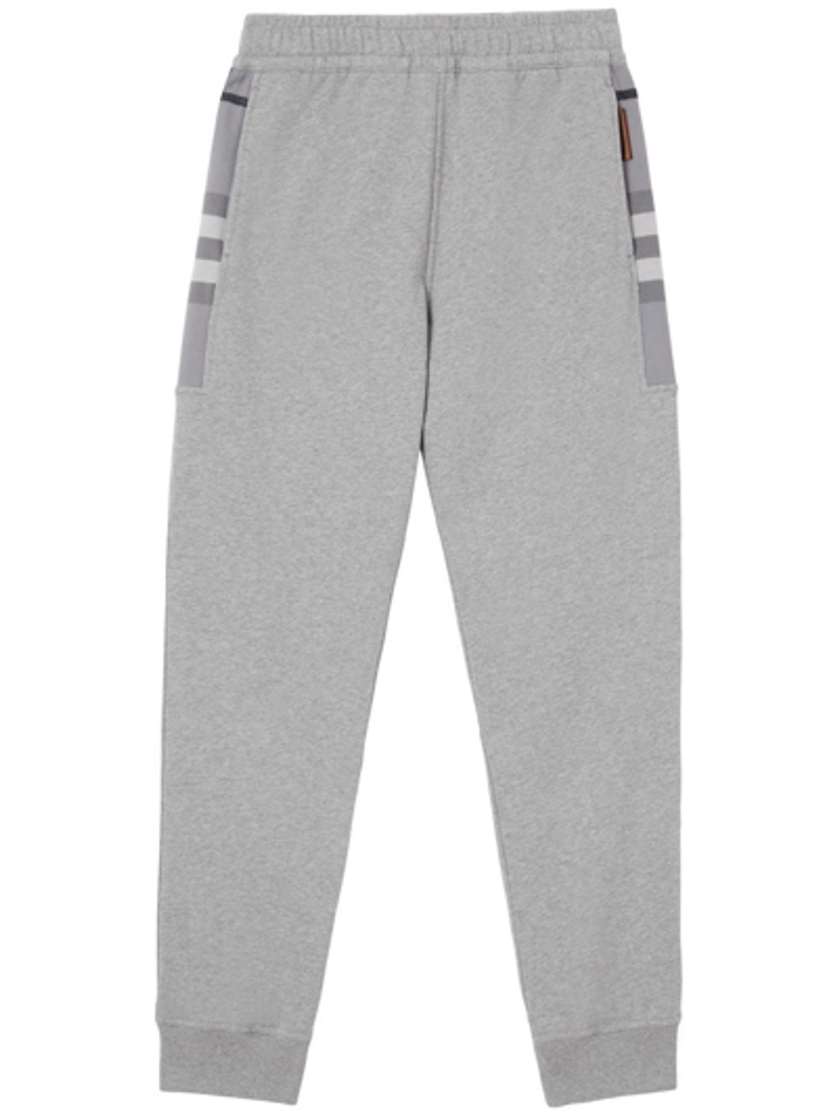 Burberry Check Panel Grey Cotton Jogging Pants