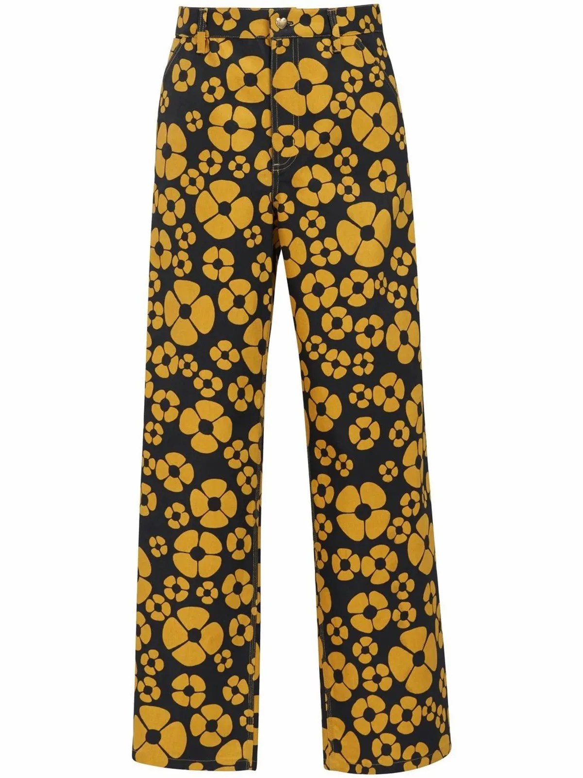 Carhartt × Marni Floral-Print Black/Yellow Trousers