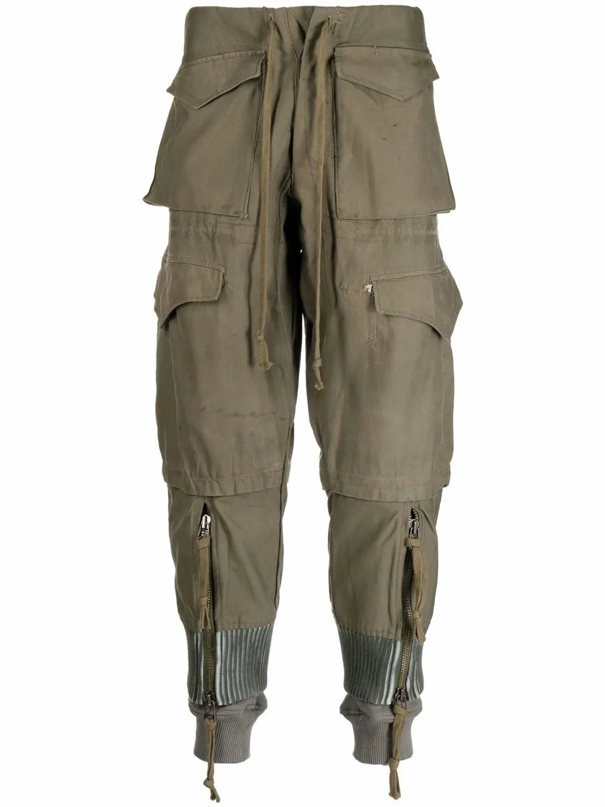 Greg Lauren Flap-Pockets Drawstring Straight Trousers