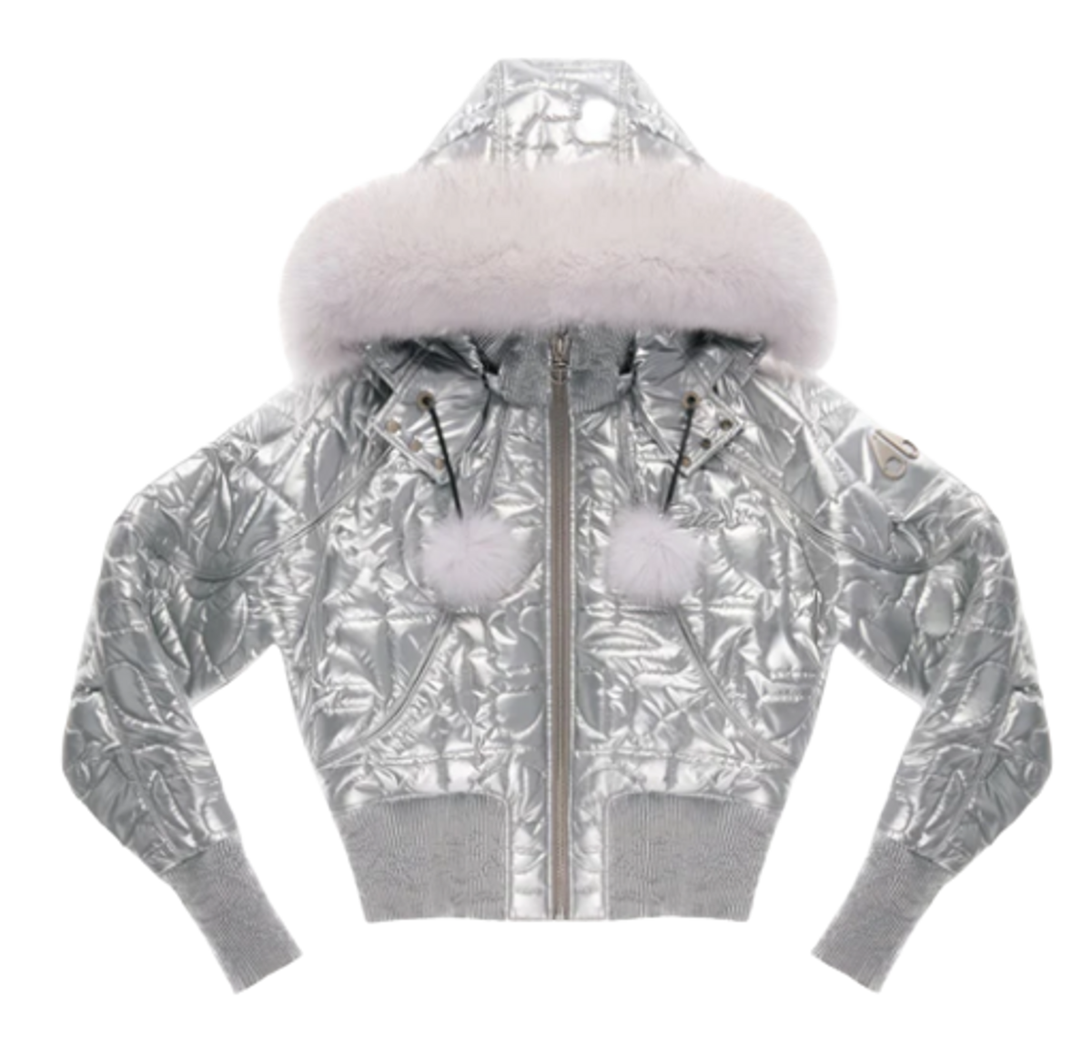 Telfar × Moose Knuckles Quilted Silver Fox Bomber