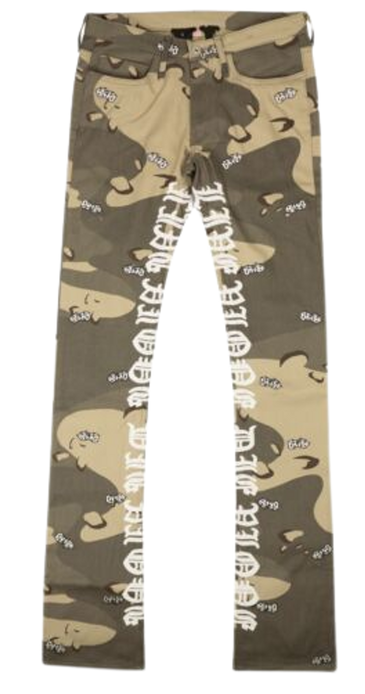 Vlone Beige Green Desert Camo Dice 5 Pocket Jeans