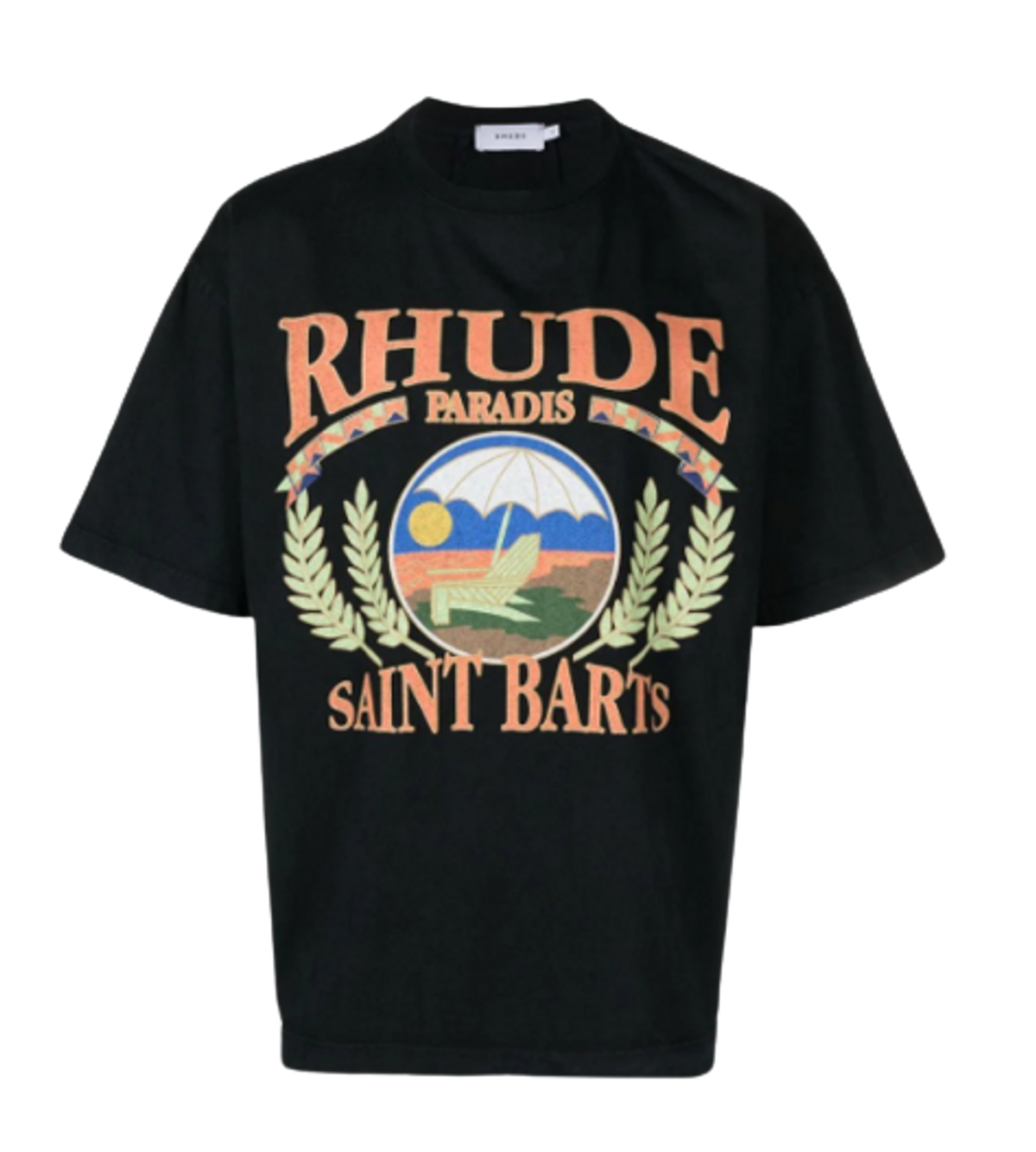 Rhude Logo Print Cotton Jersey Black T-Shirt