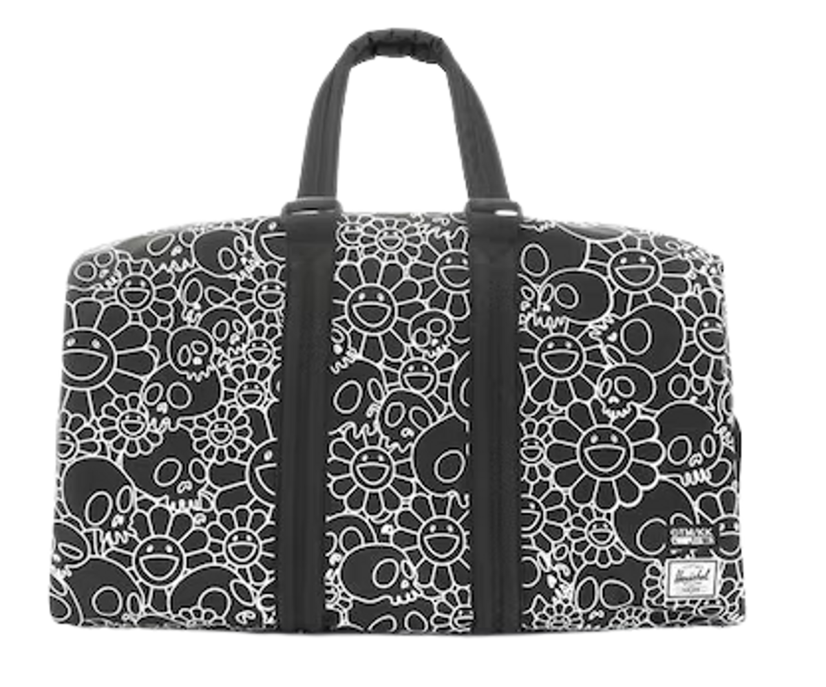 Takashi Murakami Skull Flower Duffle Black Bag
