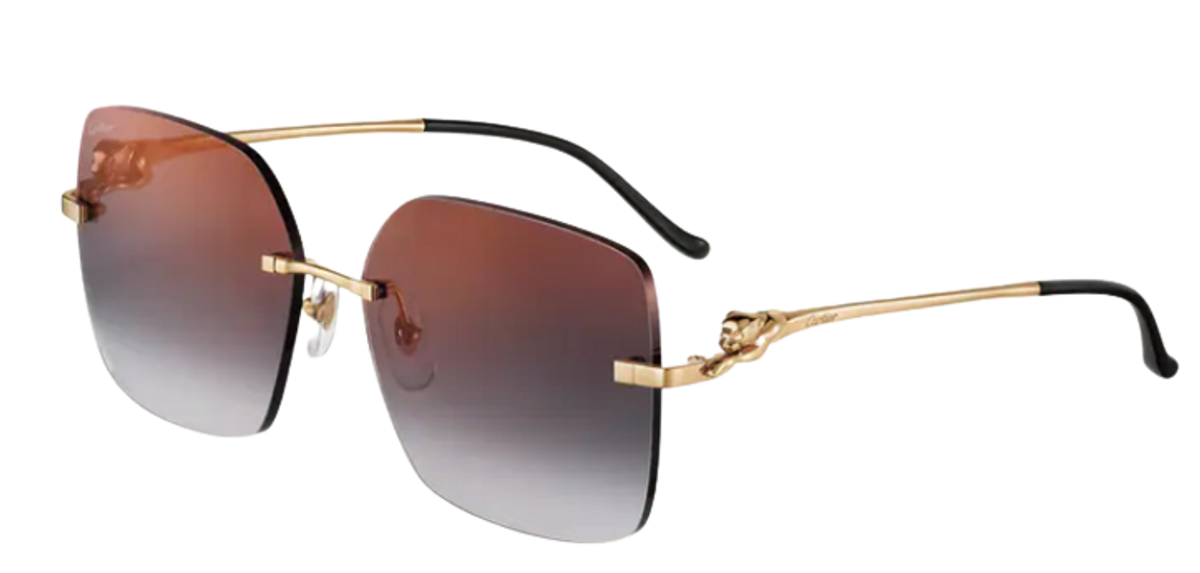 Cartier Smooth Golden Finish Metal Sunglasses