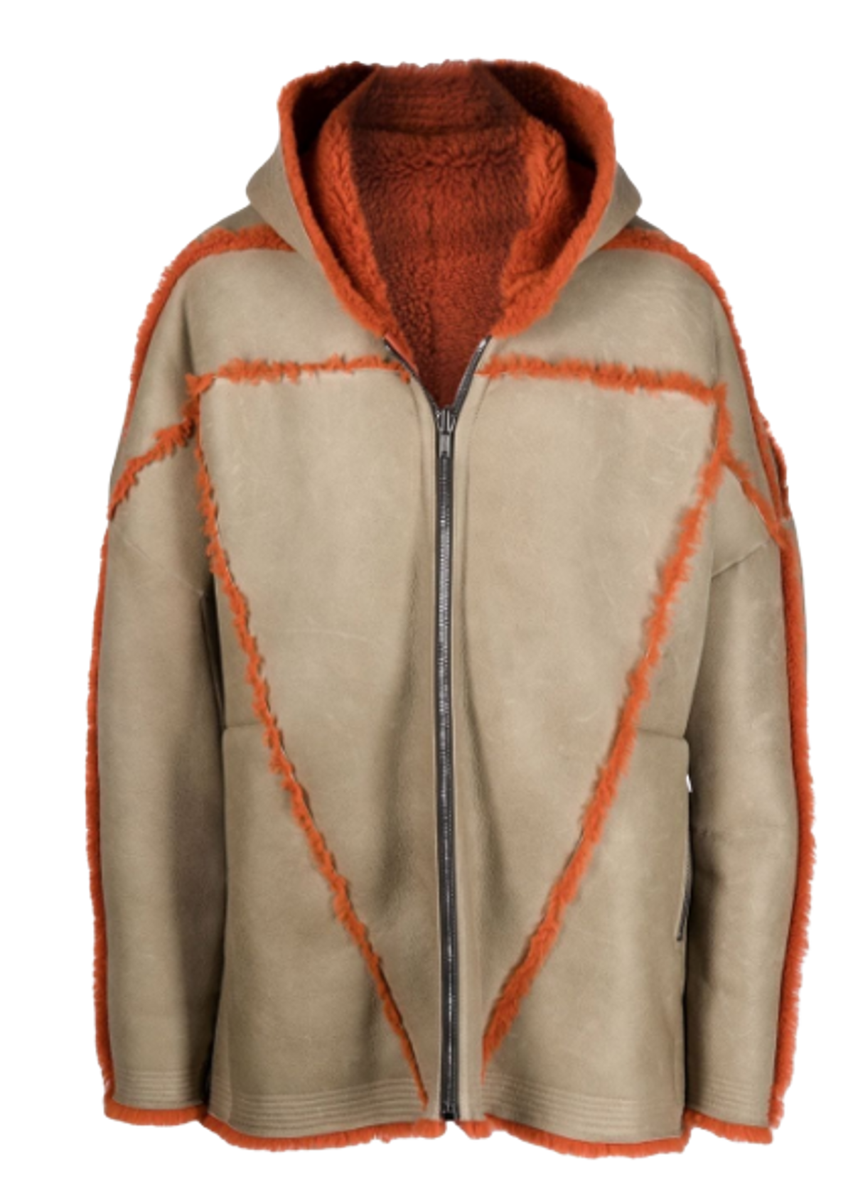 Rick Owens Jumbo Peter Shearling Hooded Jacket