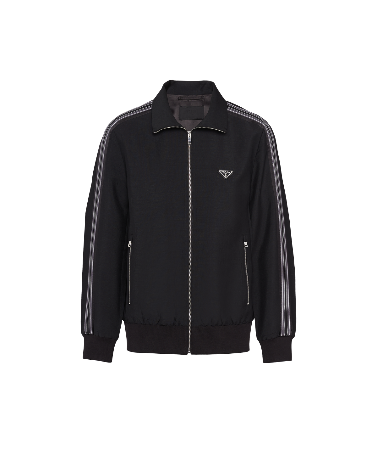 Prada Wool And Mohair Blouson Jacket In Black