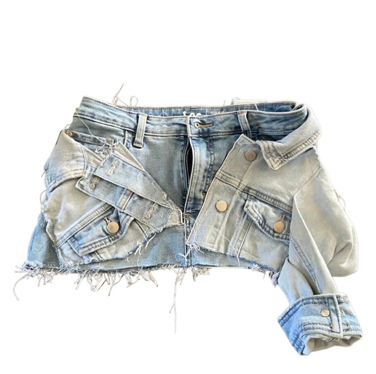 The Lady High Quality Blue Low Waist Mini Denim Skirt