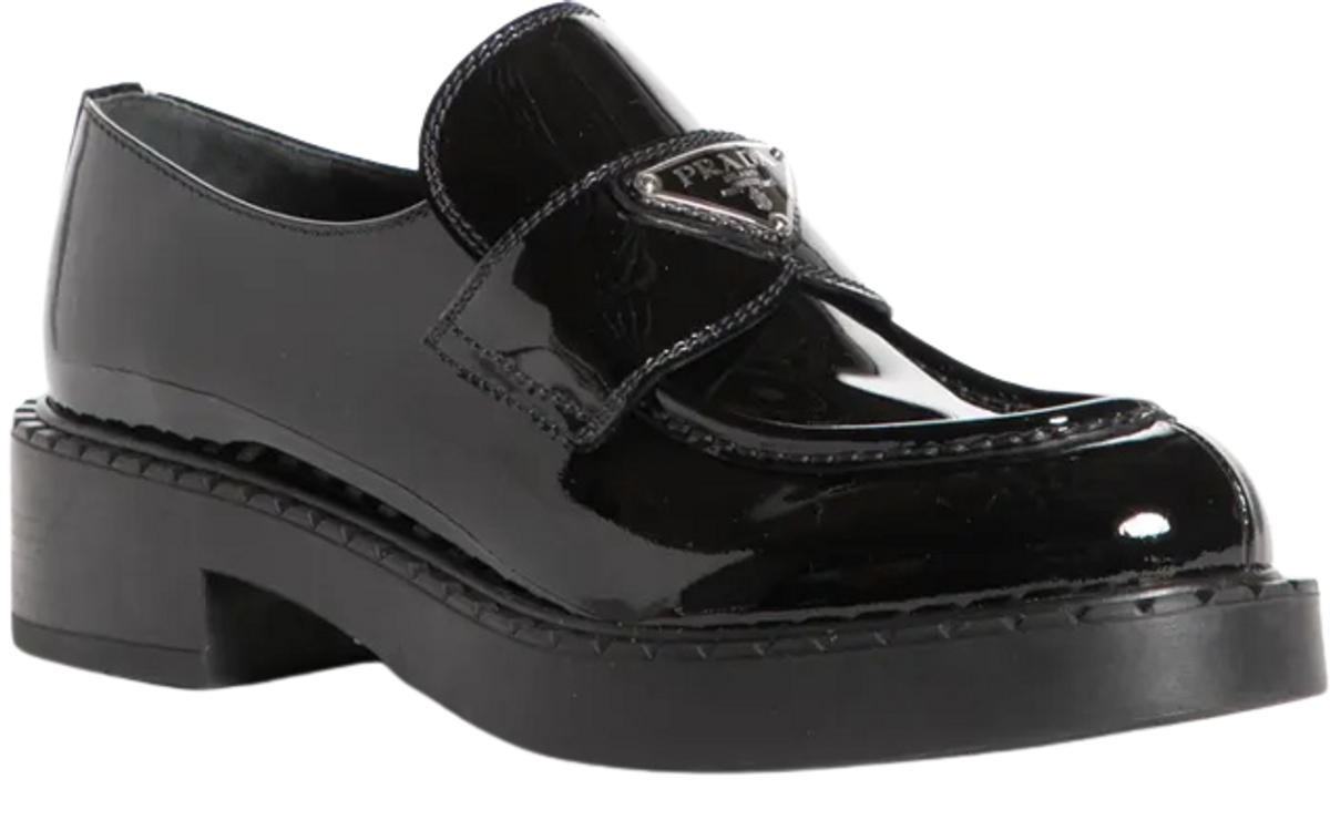 Prada Black Brushed Leather Loafers