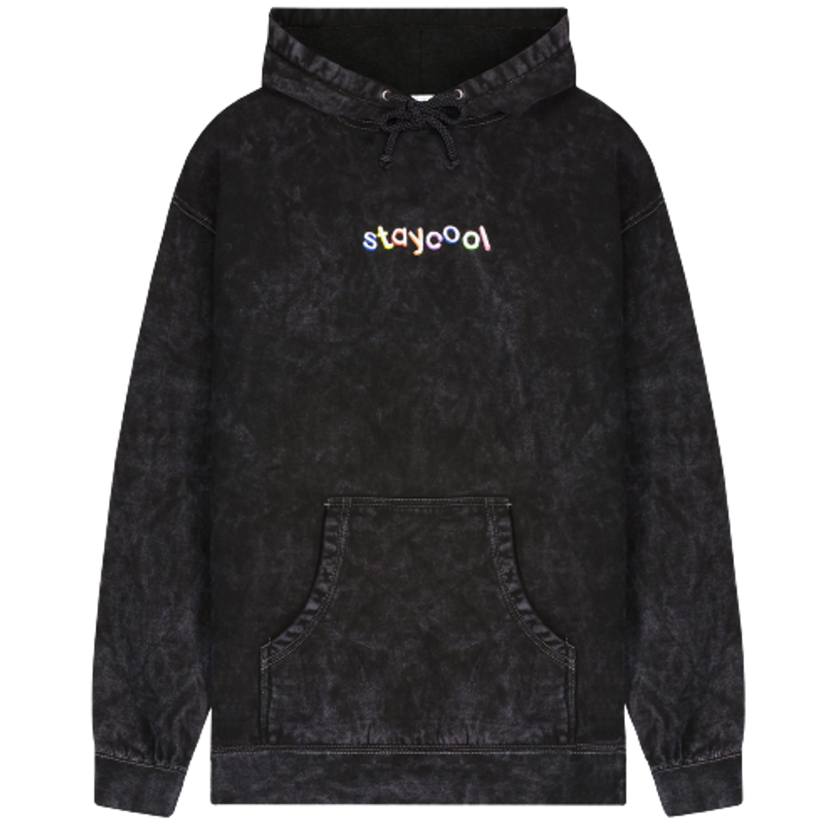 Staycoolnyc Black Mineral Wash Hoodie