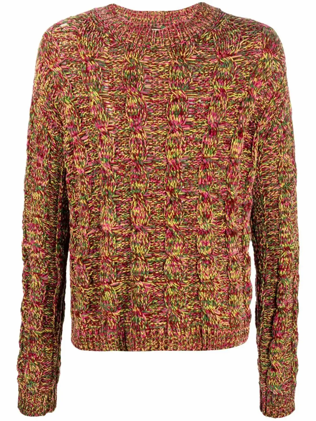 Marni Multicolor Crewneck Cable Knit Sweater